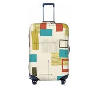 NBRIEU Mid Century Modern Printed Elastic Suitcase Cover Fashion Washable Fits 18-32 Inch Luggage, Black/White, Medium
