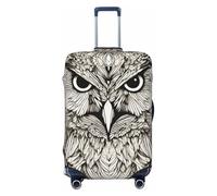 NBRIEU Owls Printed Elastic Suitcase Cover Fashion Washable Fits 18-32 Inch Luggage, Black/White, S