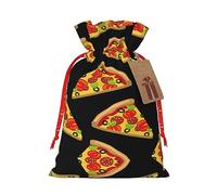 NBRIEU Pizza Print Gift Bag with Drawstring Reusable Gift Bag for Party Wedding