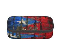 NBRIEU Puerto Rico Flag Picture Frame Large Capacity Multi-Compartment Stationery Box Organizer Black One Size Print, Black/White, One Size, Print