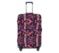 NBRIEU Purple Dragonfly Printed Elastic Suitcase Cover Modern Washable Fits 18-32 Inch Luggage, Black/White, S