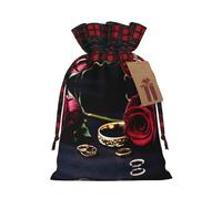 NBRIEU Red Rose Print Reusable Gift Bag for Christmas Party Wedding