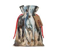 NBRIEU Running Horse Print Gift Bag, Bring a Drawstring, Reusable Gift Bag for Holiday Party and Wedding