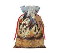 NBRIEU Running Horse Print Gift Bag, Bring a Drawstring, Reusable Gift Bag for Holiday Party and Wedding