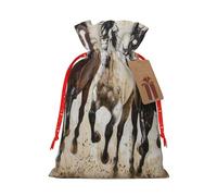 NBRIEU Running Horse Print Gift Bag, Bring a Drawstring, Reusable Gift Bag for Holiday Party and Wedding