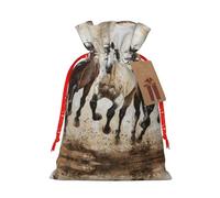 NBRIEU Running Horse Print Gift Bag, Bring a Drawstring, Reusable Gift Bag for Holiday Party and Wedding
