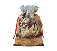 NBRIEU Running Horse Print Gift Bag, Bring a Drawstring, Reusable Gift Bag for Holiday Party and Wedding