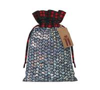 NBRIEU Silver Fish Scale Print Gift Bag Reusable for Christmas Party Wedding Favors