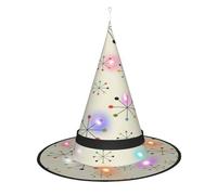 NBRIEU Space Geometric Print Foldable Witch Hat Halloween Vampire Witch Costume Accessories