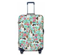 NBRIEU Sweet Basset Hound Stretch Suitcase Cover, Modern Washable Suitcase Cover Fits 18-32 Inch Luggage, Black/White, S