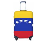 NBRIEU Venezuela Flag Printed Elastic Suitcase Cover Fashion Washable Fits 18-32 Inch Luggage, Black/White, Medium