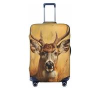 NBRIEU Wild Deer Printed Elastic Suitcase Cover Fashion Washable Fits 18-32 Inch Luggage, Black/White, Large