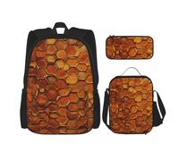 NBRIEU Wine Cork Print Pocket Backpack Pencil Case Lunch Bag for Men Women Large Capacity Black One Size Black One Size, Black/White, One Size