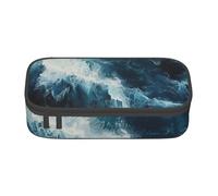 NBRIEU WITHIN THE TIDES Print large capacity pencil case,multi compartment stationery box organizer, Black, One Size, Print