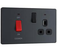 BG Nexus Metal Brushed Steel Triplex Tv/Fm/Sat+Ret, 1G Tel Scrd - NBS68