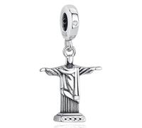 Nbsameng S925 Sterling Silver Charms Compatible for Pandora Bracelets and Necklaces, DIY Holiday Gifts for Women Girls, Statue of Christ