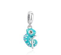 Nbsameng S925 Sterling Silver Charms Compatible for Pandora Bracelets and Necklaces, DIY Holiday Gifts for Women Girls, Cute Chameleon