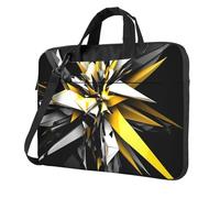 NBSKSDLK Abstract Black White Yellow Laptop Bag, Computer Briefcase Gifts for Men Women, 360 Protective Laptop Shoulder Bag, Black, 13 inch