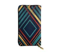 NBSKSDLK Abstract Geometric striped Leather Wallet RFID Blocking Credit Card Case Large Capacity Money Organizer with Zipper Pocket - Slim Minimalist Cash Wallet for Men Women Phone Clutch Gift