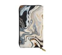 NBSKSDLK Abstract Marble Ink Texture Leather Wallet RFID Blocking Credit Card Case Large Capacity Money Organizer with Zipper Pocket - Slim Minimalist Cash Wallet for Men Women Phone Clutch Gift