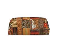 NBSKSDLK African Textile Patchwork Makeup Bag for Women Men Pencil Pouch Travel Small Cosmetic Bag Zippered Toiletry Bags Aesthetic Pen Bags Trendy Storage Bags Leather Coin Pouch Purse, Silver, One