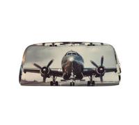 NBSKSDLK Airplane Art Makeup Bag for Women Men Pencil Pouch Travel Small Cosmetic Bag Zippered Toiletry Bags Aesthetic Pen Bags Trendy Storage Bags Leather Coin Pouch Purse, Gold, One size