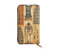 NBSKSDLK Ancient Egypt Tribe Series Leather Wallet RFID Blocking Credit Card Case Large Capacity Money Organizer with Zipper Pocket - Slim Minimalist Cash Wallet for Men Women Phone Clutch Gift