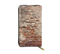 NBSKSDLK Ancient Worn Brick Wall Leather Wallet RFID Blocking Credit Card Case Large Capacity Money Organizer with Zipper Pocket - Slim Minimalist Cash Wallet for Men Women Phone Clutch Gift