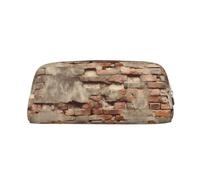 NBSKSDLK Ancient Worn Brick Wall Makeup Bag for Women Men Pencil Pouch Travel Small Cosmetic Bag Zippered Toiletry Bags Aesthetic Pen Bags Trendy Storage Bags Leather Coin Pouch Purse, Gold, One Size