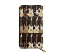NBSKSDLK Art Guitar Pattern Leather Wallet RFID Blocking Credit Card Case Large Capacity Money Organizer with Zipper Pocket - Slim Minimalist Cash Wallet for Men Women Phone Clutch Gift
