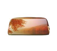 NBSKSDLK Autumn Makeup Bag for Women Men Pencil Pouch Travel Small Cosmetic Bag Zippered Toiletry Bags Aesthetic Pen Bags Leather Coin Pouch Purse, Gold, One Size