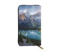 NBSKSDLK Banff National Park Leather Wallet RFID Blocking Credit Card Case Large Capacity Money Organizer with Zipper Pocket - Slim Minimalist Cash Wallet for Men Women Phone Clutch Gift