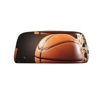 NBSKSDLK Basketball Makeup Bag for Women Men Pencil Pouch Travel Small Cosmetic Bag Zippered Toiletry Bags Aesthetic Pen Bags Leather Coin Pouch Purse, Gold, One Size