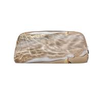NBSKSDLK beach starfish Makeup Bag for Women Men Pencil Pouch Travel Small Cosmetic Bag Zippered Toiletry Bags Aesthetic Pen Bags Trendy Storage Bags Leather Coin Pouch Purse, Silver, One Size