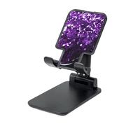 NBSKSDLK Beautiful Purple Glitter Cell Phone Stand for Desk - Fully Adjustable Mobile Phone Holder Cradle Dock Folding Desktop Mobile Phone Kickstand Universal Tablet Stand for iPad Stand Holder