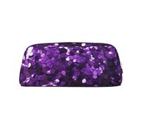 NBSKSDLK Beautiful Purple Glitter Makeup Bag for Women Men Pencil Pouch Travel Small Cosmetic Bag Zippered Toiletry Bags Aesthetic Pen Bags Trendy Storage Bags Leather Coin Pouch Purse, Silver, One