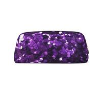 NBSKSDLK Beautiful Purple Glitter Makeup Bag for Women Men Pencil Pouch Travel Small Cosmetic Bag Zippered Toiletry Bags Aesthetic Pen Bags Trendy Storage Bags Leather Coin Pouch Purse, Gold, One size