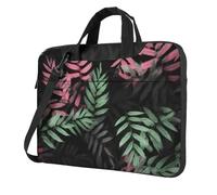NBSKSDLK Black green leaves Laptop Bag 13 inch, Computer Briefcase Gifts for Men Women, 360 Protective Laptop Shoulder Bag