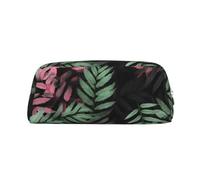 NBSKSDLK Black green leaves Makeup Bag for Women Men Pencil Pouch Travel Small Cosmetic Bag Zippered Toiletry Bags Aesthetic Pen Bags Trendy Storage Bags Leather Coin Pouch Purse, Silver, One size