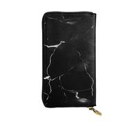 NBSKSDLK Black Marble Leather Wallet RFID Blocking Credit Card Case Large Capacity Money Organizer with Zipper Pocket - Slim Minimalist Cash Wallet for Men Women Phone Clutch Gift