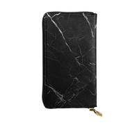NBSKSDLK Black Marble Leather Wallet RFID Blocking Credit Card Case Large Capacity Money Organizer with Zipper Pocket - Slim Minimalist Cash Wallet for Men Women Phone Clutch Gift