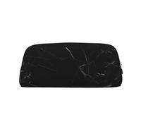 NBSKSDLK Black Marble Makeup Bag for Women Men Pencil Pouch Travel Small Cosmetic Bag Zippered Toiletry Bags Aesthetic Pen Bags Trendy Storage Bags Leather Coin Pouch Purse, Silver, One size