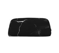 NBSKSDLK Black Marble Makeup Bag for Women Men Pencil Pouch Travel Small Cosmetic Bag Zippered Toiletry Bags Aesthetic Pen Bags Trendy Storage Bags Leather Coin Pouch Purse, Silver, One size
