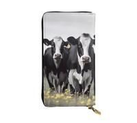 NBSKSDLK Black White Cows Leather Wallet RFID Blocking Credit Card Case Large Capacity Money Organizer with Zipper Pocket - Slim Minimalist Cash Wallet for Men Women Phone Clutch Gift