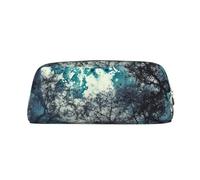 NBSKSDLK blue moon Makeup Bag for Women Men Pencil Pouch Travel Small Cosmetic Bag Zippered Toiletry Bags Aesthetic Pen Bags Trendy Storage Bags Leather Coin Pouch Purse, Gold, One size