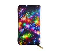 NBSKSDLK Bright Beautiful Colorful Art Leather Wallet RFID Blocking Credit Card Case Large Capacity Money Organizer with Zipper Pocket - Slim Minimalist Cash Wallet for Men Women Phone Clutch Gift