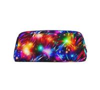 NBSKSDLK Bright Beautiful Colorful Art Makeup Bag for Women Men Pencil Pouch Travel Small Cosmetic Bag Zippered Toiletry Bags Aesthetic Pen Bags Trendy Storage Bags Leather Coin Pouch Purse, Silver