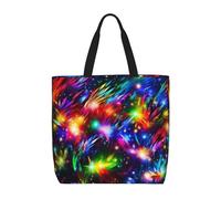 NBSKSDLK Bright Beautiful Colorful Art Tote Bag Travel Large Shoulder Bag with Zipper Gifts for Women Casual Tote's Handbags Waterproof Beach Bags Lightweight Work Laptop Bag Reusable Grocery Bag