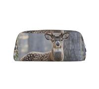 NBSKSDLK Camouflage Deer Makeup Bag for Women Men Pencil Pouch Travel Small Cosmetic Bag Zippered Toiletry Bags Aesthetic Pen Bags Trendy Storage Bags Leather Coin Pouch Purse, Silver, One Size