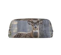 NBSKSDLK Camouflage Deer Makeup Bag for Women Men Pencil Pouch Travel Small Cosmetic Bag Zippered Toiletry Bags Aesthetic Pen Bags Trendy Storage Bags Leather Coin Pouch Purse, Gold, One Size
